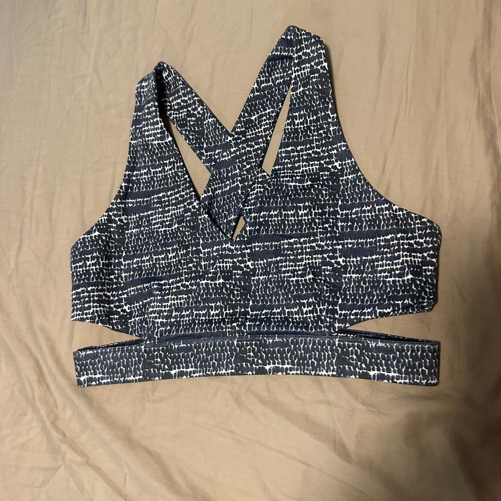Cleo Harper, Indy Bralet, Size XL, Color: navy blue and white